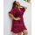 Trumpet Sleeve Casual Plus Size Wrap Ruffles dresses